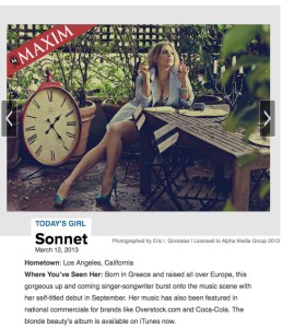 Maxim Magazine Today's Girl - Sonnet Simmons